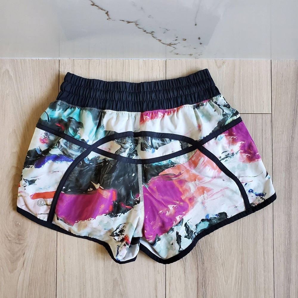 Lululemon Run Speed Shorts Womens XS 4 Pigment Wave Low Rise 2.5 Running W7A19S